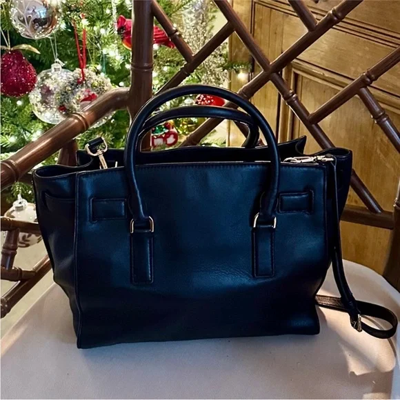 Michael Kors Hamilton Traveler Large Black Saffiano Leather Satchel 30F4GHXS3L - Picture 3 of 10